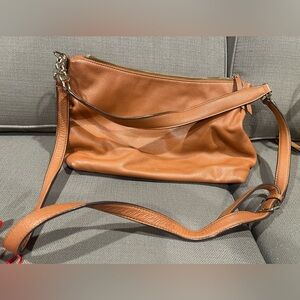 Kate Spade large shoulder bag camel color with gold accents